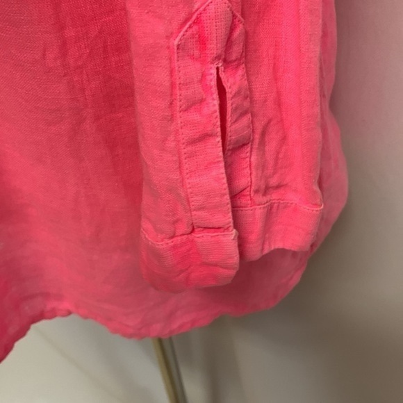 Vineyard Vines 100% Linen V-Neck Tunic Top Bright Pink Size Medium - Picture 5 of 8